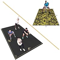 GXMMAT Extra Large Exercise Mat 16'x6'x7mm and Extra Large Rubber Exercise Mat 6'x4'x5mm PASSION YEL