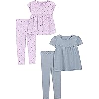 baby-girls 4-piece Short-sleeve Shirts and Pants Playwear SetPlaywear sets