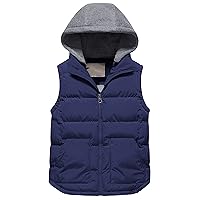 Pursky Girl's and Boy's Warm Puffer Vest Coat Water Resistant Sleeveless Jacket With Detachable Hood for 6-14Y