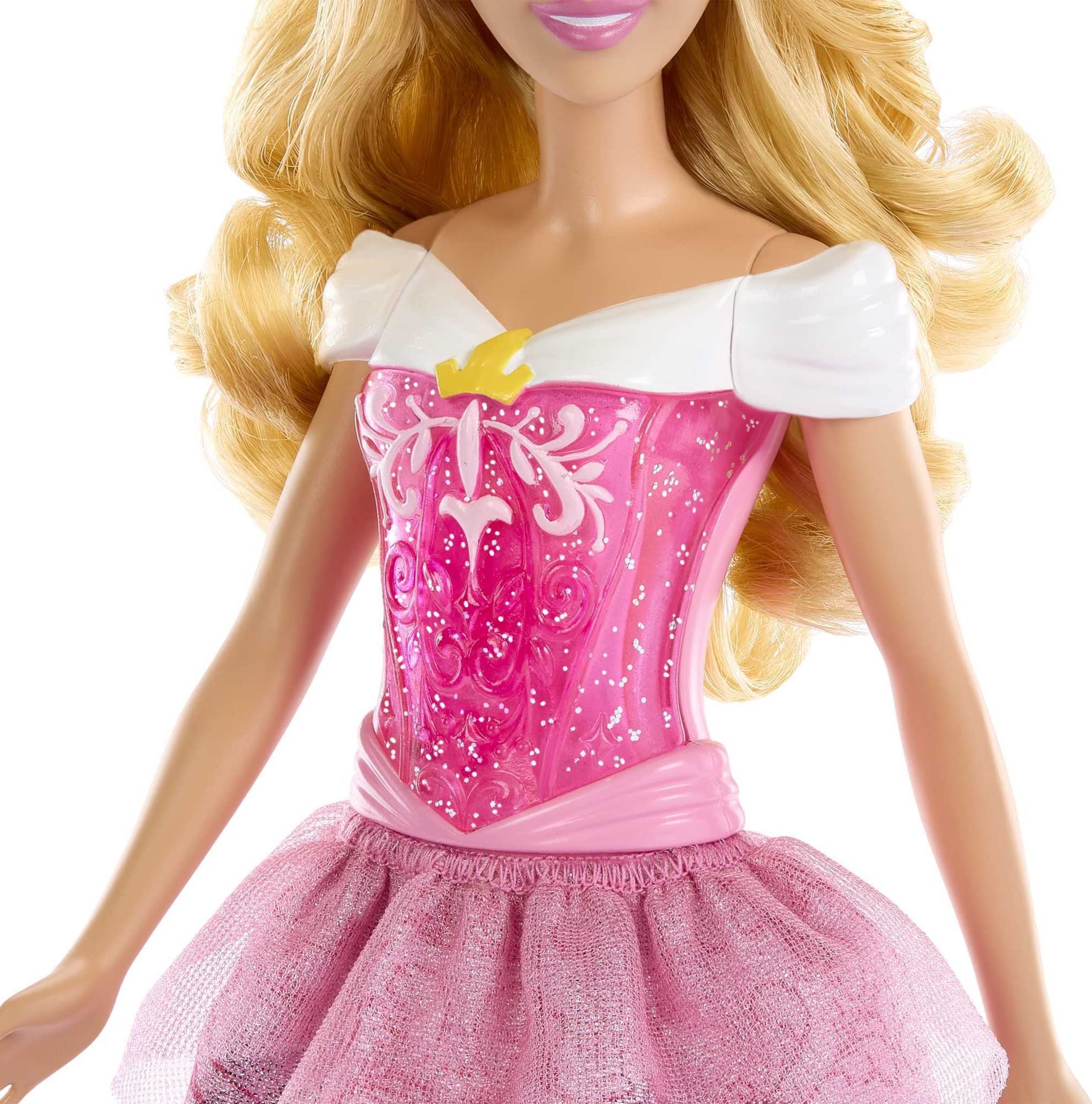 Mattel Disney Princess Aurora Fashion Doll, Sparkling Look with Blonde Hair, Purple Eyes & Tiara Accessory