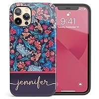 Custom Paisley Floral Name Case, Personalized Name Case, Designed ‎for iPhone 15 Plus, iPhone 14 Pro Max, iPhone 13 Mini, iPhone 12, 11, X/XS Max, ‎XR, 7/8‎ Purple