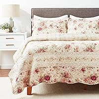 Greenland Home Antique Rose King Quilt Set, Ecru