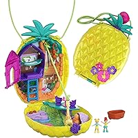 Polly Pocket Dolls & Accessories, 2-in-1 Travel Toy, Pineapple Purse Playset with Micro Polly and Lila Dolls