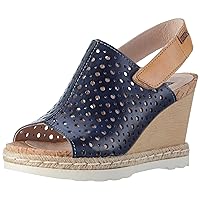 PIKOLINOS Womens Bali W3L-0922 Wedge Shoes, Blue/Camel, 41 M EU / 10.5-11 M US