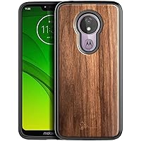 Case for Moto G6 / Motorola Moto G (6th Generation), Real Natural Walnut Wood, Ultra Slim Protective Bumper Shockproof Phone Case (Every Piece is Unique) -Wood