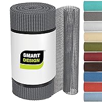 Smart Design Classic Grip Shelf Liner For Home Organization- Non Adhesive/Slip, Easy Clean - Perfect for Desk, Shelves, Kitchen, Bathroom, Cabinet Protection -Graphite Gray​