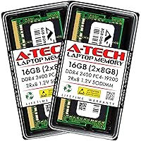 A-Tech 16GB (2x8GB) DDR4 2400MHz SODIMM PC4-19200 2Rx8 Dual Rank 260-Pin CL17 1.2V Non-ECC Unbuffered Notebook Laptop RAM Memory Upgrade Kit