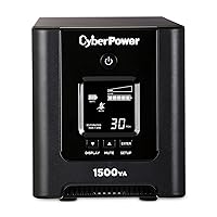 CyberPower OR1500PFCLCD PFC Sinewave UPS System, 1500VA/1050W, 8 Outlets, AVR, Mini-Tower