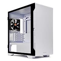 Thermaltake S100 Tempered Glass Snow Edition Micro-ATX mini-Tower Computer Case with 120mm Rear Fan Pre-Installed CA-1Q9-00S6WN-00, White