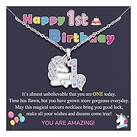 UPROMI Birthday Gifts for 1-10 Year Old Girl Unicorn Necklace for Girls