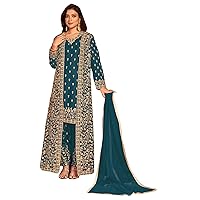 Indian wedding Party Muslim kaftan Long net Nikah Embroidery Trouser Shalwar Dress 1743
