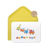 Papyrus Baby Thank You Cards with Envelopes, Toy Train (12-Count)