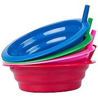 Kitchens Set of 4 Cereal Bowls with Straws | BPA-Free 22 Ounce Sip-a-Bowl | Microwaveable and Dishwasher Safe Toddler Bowl Set for a Tidy Fuss-Free Breakfast Time | Sip a Bowl Cereal Bowls