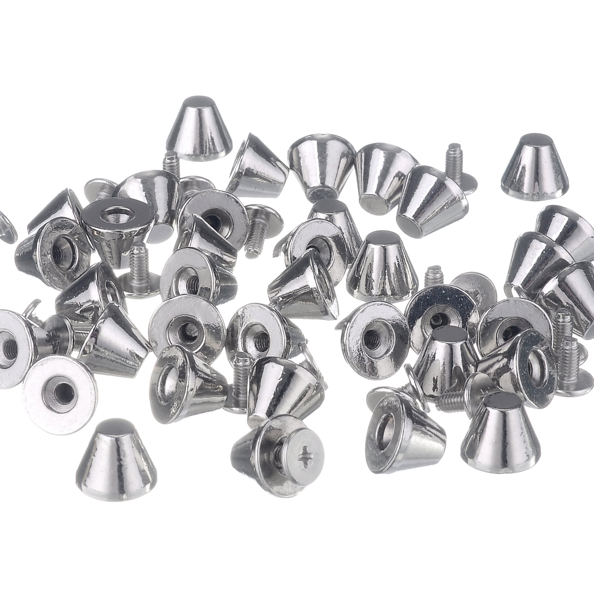 RUBYCA 100 Sets Silver Color 8MM Big Mushroom Studs and Spikes Metal Screw-Back Leather-Craft DIY 8mm