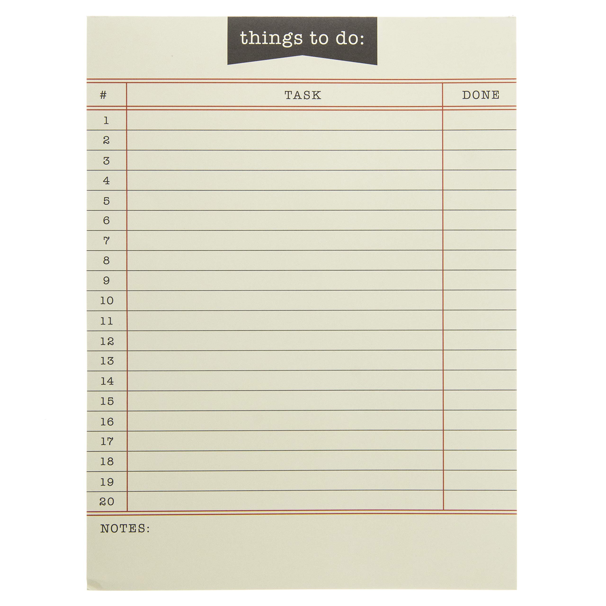 Graphique Library Card To-Do List Notepad | 150 Tear-Away Sheets | Task Planner | Daily Organizer | Memo Writing Pad | Priority Checklist | Undated | 6” x 8”