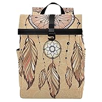 ALAZA Indian Dream Catcher Backpack Roll-Top Daypack Laptop Work Travel College Bag for Men Women Fits 15.6 Inch Laptop