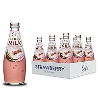 Coconut Milk Drink, Quality Coconut-Based Beverage, Made with Real Coconut Pulp & Natural, Delicious & Refreshing, Vegetarian, Gluten-Free(9.8oz, 12-Pack) (Strawberry)