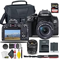 Canon EOS 850D / Rebel T8i DSLR Camera with 18-55mm Lens + Creative Filter Set, EOS Camera Bag + Sandisk Extreme Pro 64GB Card + 6AVE Electronics Cleaning Set, and More (International Model) (Renewed)