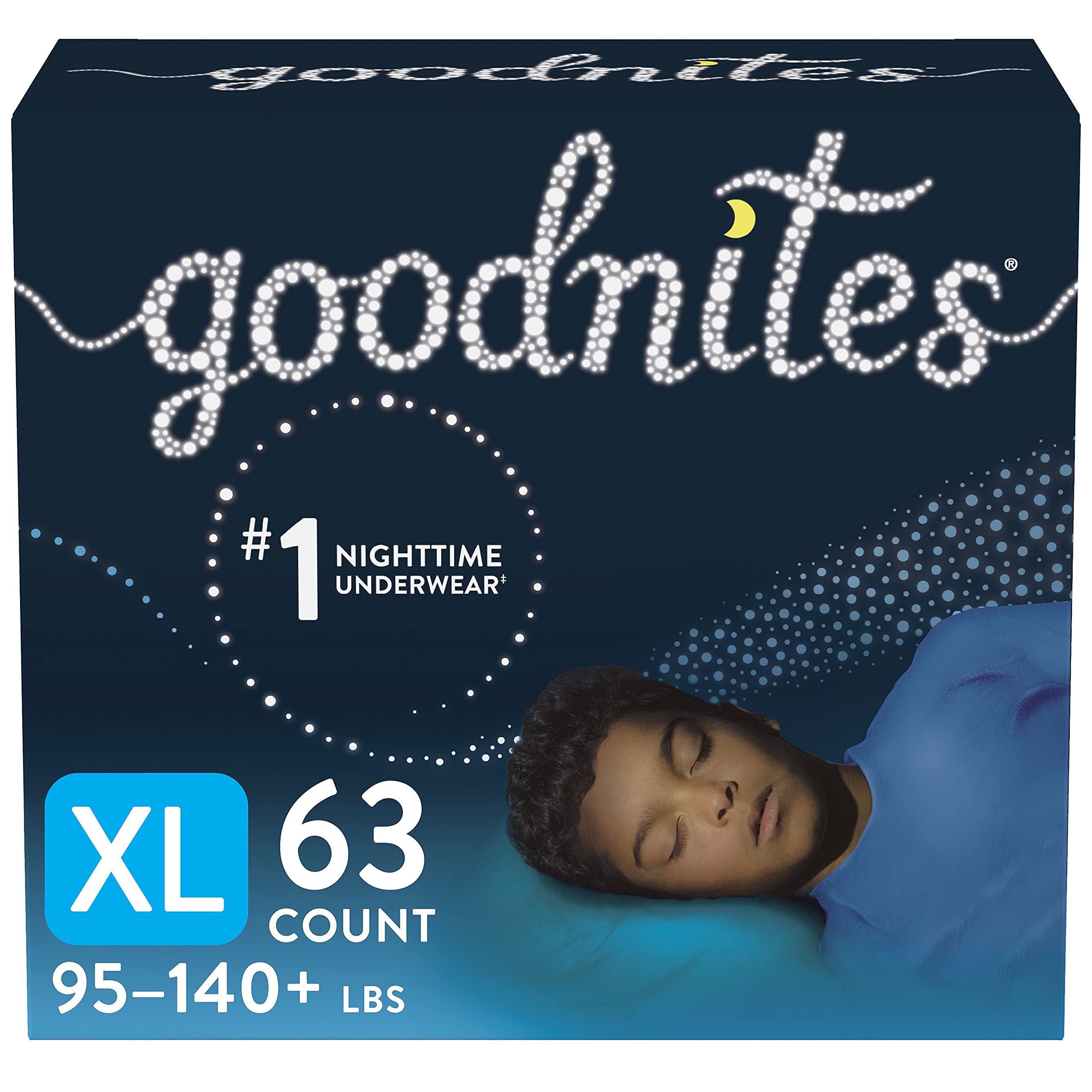 Goodnites Nighttime Bedwetting Underwear, Boys' XL (95-140 lb.), 63ct, FSA/HSA-Eligible