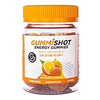 Energy Gummies, 1125mg of Plant-Based Caffeine Chews per Bottle, Long Lasting Energy Boosters, Valencia Orange (15ct)