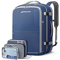 Maelstrom 40-50L Carry on Backpack,Large Travel Backpack for Men Women,17.3 Inch TSA Flight Approved Laptop Backpack with Hidden Shoe Bag, Expandable Suitcase Backpacks,father day gifts-Blue