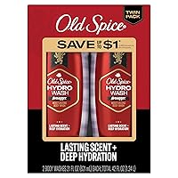 Old Spice Body Wash for Men Moisturizing Hydro Wash, Swagger Scent, 21 oz, Two Pack