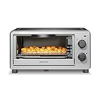 Proctor Silex Simply-Crisp Toaster Oven Air Fryer Combo with 4-in-1 Functionality (Air Fry, Bake, Broil & Toast), 1200 Watts, Fits 4 Slices or Personal Pizza, Auto Shutoff, Black (31265)