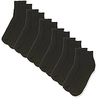 Hanes Men's Full Cushion Socks Ankle Black, 6-12-Black (6 Pairs)