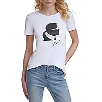 Karl Lagerfeld Paris Women's Short Sleeve Graphic Logo Tee