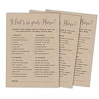 50-Pack Kraft Rustic Whats on Your Phone Bridal Shower Game Wedding Shower Bachelorette Party Bulk Activity Game Cards