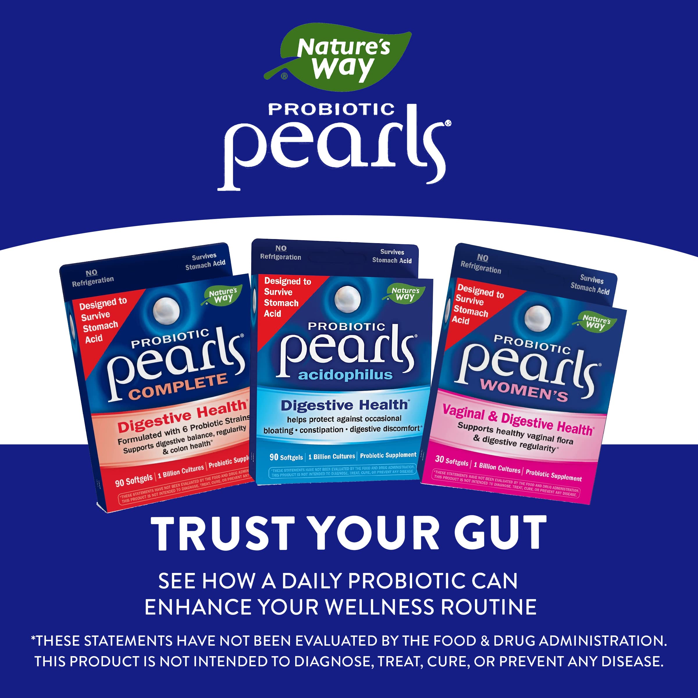 Nature's Way Probiotic Pearls Womens, 1 Billion Live Cultures, 30 Softgels