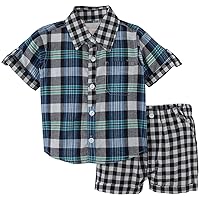 Masala Neat Shirt 2 Piece Set (Baby) Navy