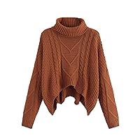 Beyove Womens Turtleneck Batwing Long Sleeve Sweaters Fall Oversized Loose Pullovers Soft Knit Jumper Tops S-XXL