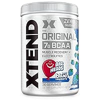 XTEND Original BCAA Powder Airheads Candy Flavor, 7g BCAA and 2.5g L-Glutamine, Sugar Free Post Workout Muscle Recovery Drink with Amino Acids for Men & Women, 30 Servings