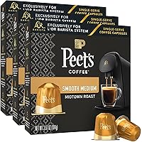 L'OR Barista Coffee Pods, Peet's Coffee Midtown Medium Roast - 30 Single-Serve Capsules, Exclusively Compatible with L'OR BARISTA System, Brews 5 oz, 8 oz, 12 oz, 10 count, Pack of 3