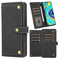 XYX Wallet Case for Samsung A35 5G, Crossbody Chain Purse Wrist Leather Case Cover Kickstand with 9 Card Slot for Galaxy A35 5G, Black