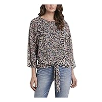 Vince Camuto Womens Floral Pullover Blouse