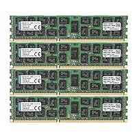 Kingston Technology ValueRAM 64 GB Kit of 4 (4x16 GB Modules) 1600MHz DDR3 (PC3-12800) ECC Reg CL11 DIMM DR x4 Server Memory KVR16R11D4K4/64