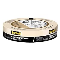 General Purpose Masking Tape, Tan, Tape for Labeling, Bundling and General Use, Multi-Surface Adhesive Tape, 0.94 Inches x 60 Yards, 1 Roll