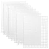Caydo 18 Pieces 7 Count Plastic Canvas Sheets, 7 CT Clear White Plastic Mesh for Cross Stitching, Making Jewelry Organizer, Knit Crochet Projects (10.5 x 13.5 Inch)