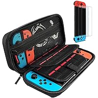 daydayup Case for Steam Deck Case with 2 Pack Screen Protector - Fit Wall Charger - Protective Hard Shell Travel Carrying Case Bag Pouch for Nintendo Switch Console & Accessories