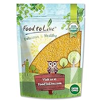 Food to Live Organic Polenta, 3 Pounds - Non-GMO Yellow Corn Grits, Ground Cornmeal, Quick Cooking, Vegan, Kosher, Bulk, For Hot Cereal and Porridge. Low Sodium, Milled Maize, Corn Meal, Made in USA