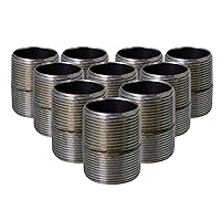 SupplyGiant 3/4 x 1 Inch Steel Black Pipe (10-Pack), Heavy Duty Industrial Malleable Steel Pipes, 3/4