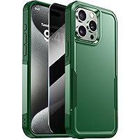 Diaclara Designed for iPhone 15 Pro Max Case, [with Privacy Screen Protector] [Anti Spy] [Military Grade Drop Protection] Heavy Duty Full-Body Shockproof Phone Case, Green