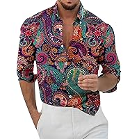 Cruise Hawaiian Shirt for Men Button Down Short Sleeve Summer Caribbean Shirts Graphic Tropical Casual Golf Floral