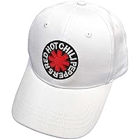 Red Hot Chili Peppers Embroidered Logo White Colorway Adjustable Snapback Hat