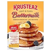 Krusteaz Heart Healthy Buttermilk Pancake and Waffle Mix, Light & Fluffy, 25.2 oz Boxes (Pack of 12)