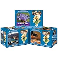 Kauai Coffee Variety (Pack of 3) 12 Single Serve Cups, 4.2 Oz. 1 - Garden Isle, 1 Island Sunrise, 1 Nai Pali Coast