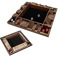 WE Games 4 Player Shut The Box + Travel-Sized Shut The Box