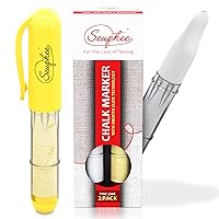 Washable Fabric Markers for Sewing [2-Pack] – Yellow and White Sewing Chalk Marker for Detailed Markup – Ergonomic Tailors Chalk Fabric Markers – Sewing Supplies and Accessories